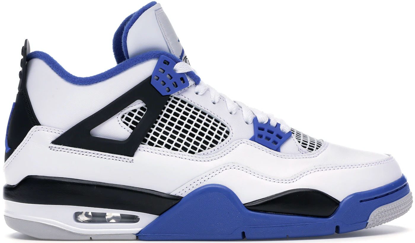 Air Jordan 4 Retro 'Motorsports' In White And Blue